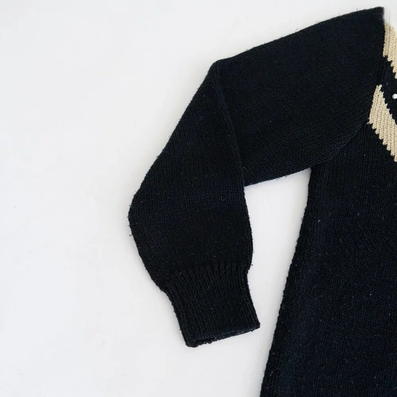 Braemar by Jeremy Scott Cream & Black w Pearls 7% Rabbit Hair Crewneck  Sweater - Picture 8 of 13